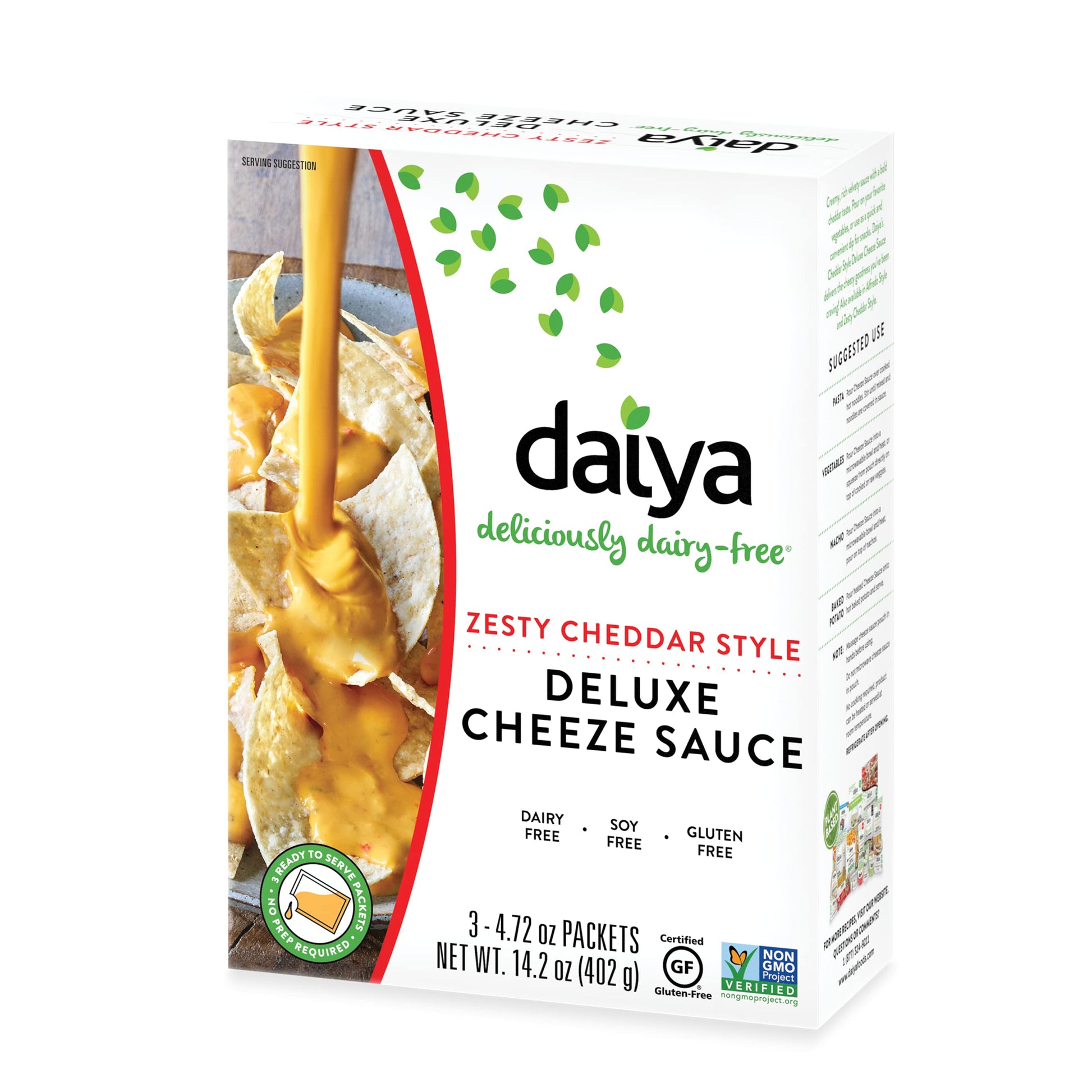 Daiya Dairy Free Zesty Cheddar Cheese Sauce, Plant Based Rich, Creamy, Cheesy Sauce, 14.2 oz (Pack of 8)