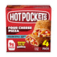 Hot Pockets Four Cheese Pizza, Pizza Pockets, Pizza Snacks, Frozen Air Fryer Snacks, 9g Protein, Frozen Sandwiches, 4-Pack