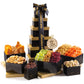 Nut Cravings Gourmet Collection - Easter Dried Fruit & Mixed Nuts Gift Basket Black Tower + Ribbon (12 Assortments) Purim Mishlo