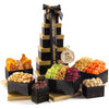 Nut Cravings Gourmet Collection - Easter Dried Fruit & Mixed Nuts Gift Basket Black Tower + Ribbon (12 Assortments) Purim Mishlo