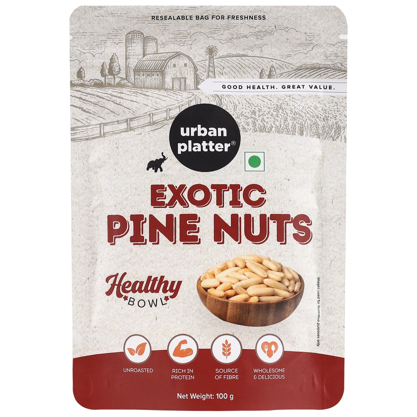 Urban Platter Lebanon Pine Nuts (Chilgoza), 100g