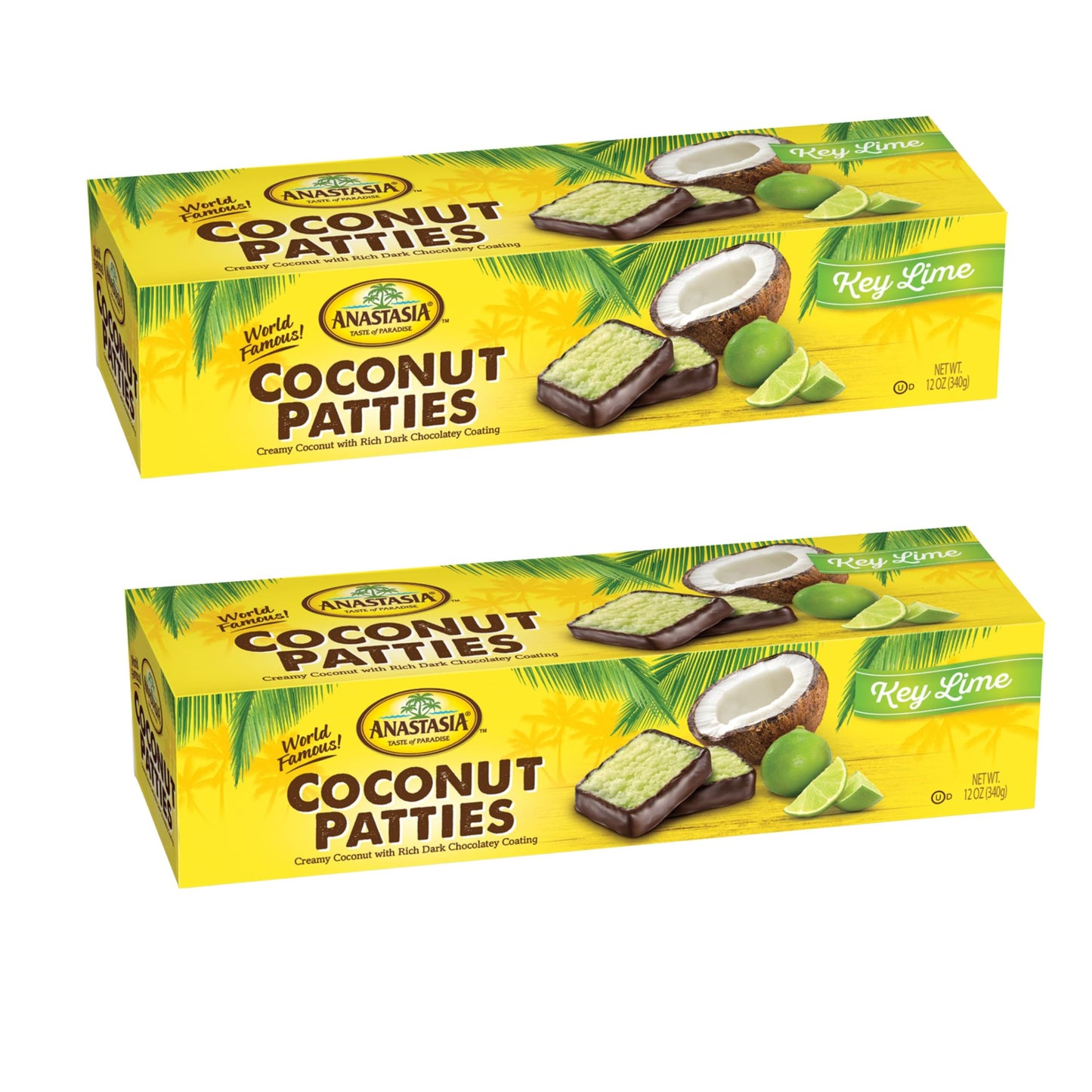 Chocolate Coconut Patties, Anastasia, Oh Asis! Key Lime Patties - Pina Colada Chocolate-Covered Coconut Treats (Pack of 2) - Per