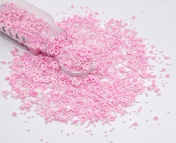 Sentovac Edible Pink Heart Mix Sprinkles for Decorating 1 Bottle 3.35oz/ 95g | Cake Cupcakes and Ice Cream Topper Decorations