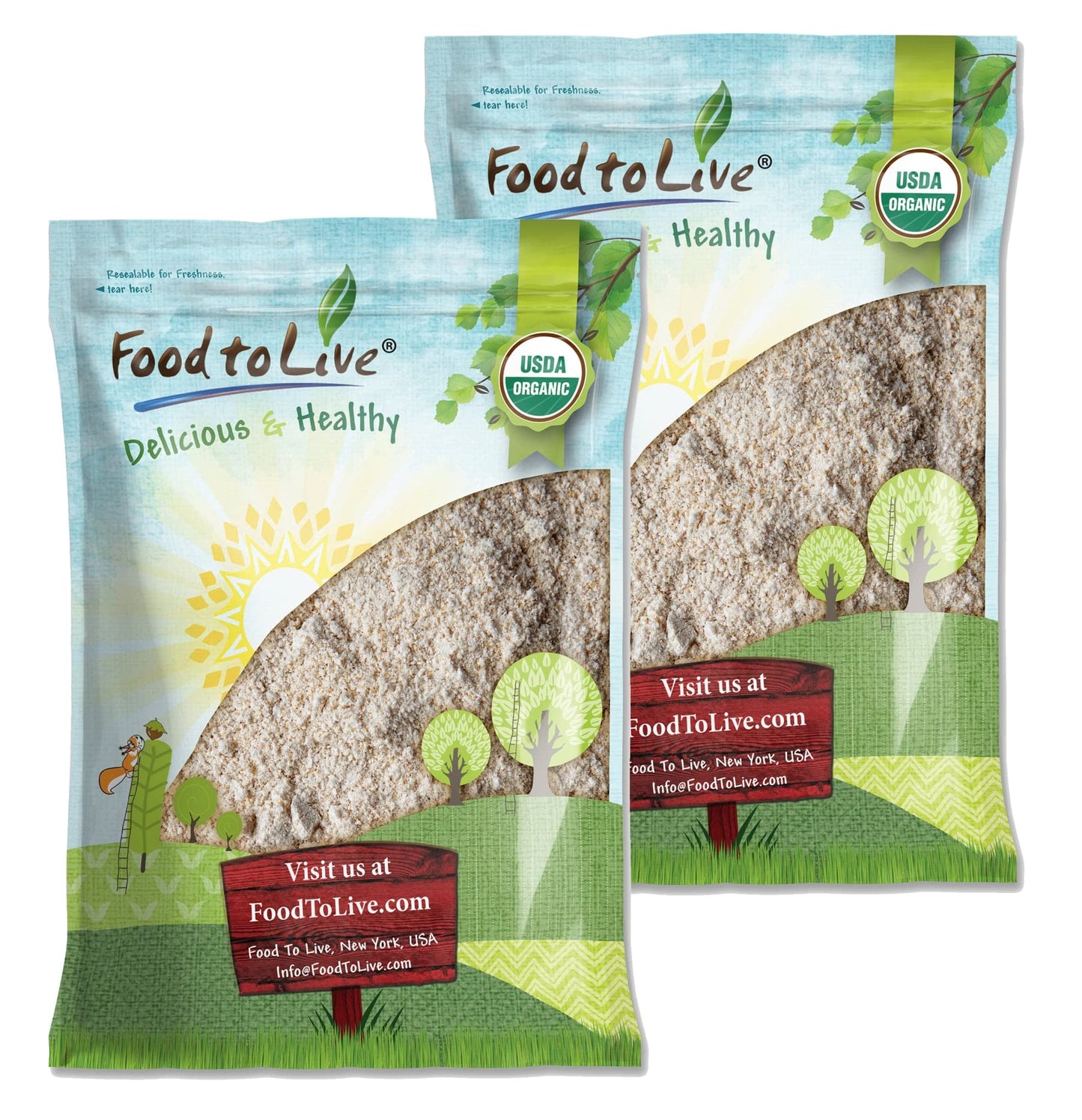 Food to Live Organic Whole Grain Buckwheat Flour, 15 Pounds - Non-GMO, Kosher, Unbleached, Unbromated, Unenriched, Stone Ground,