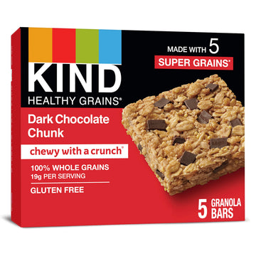 Kind Dark Chocolate Healthy Grains Bars, Chunk, Gluten Free, 1.2 Oz, , 30 Count (Pack Of 6)
