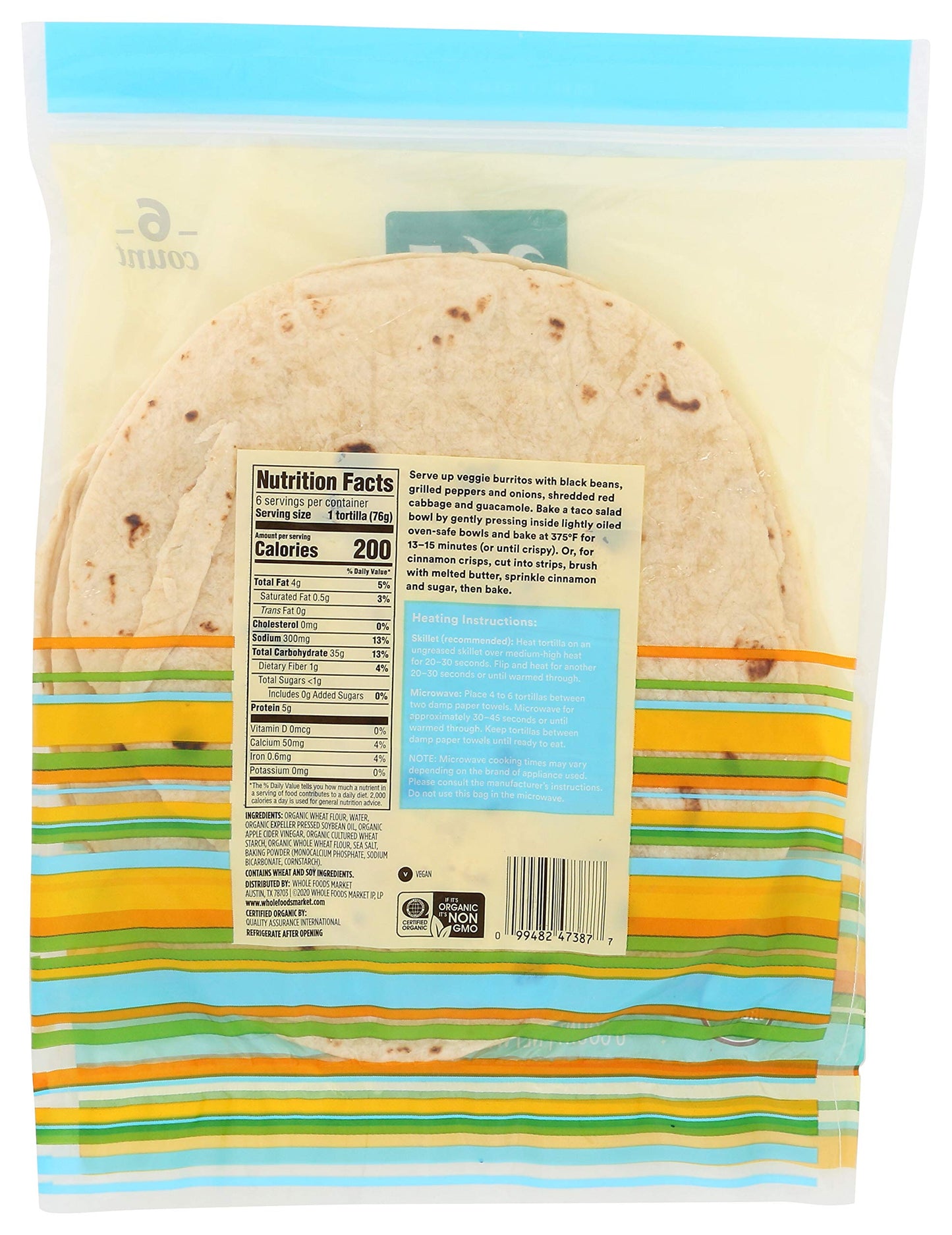 365 by Whole Foods Market, Tortillas, Flour - Burrito Size (6 Tortillas), 16 Ounce