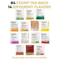84 Tea Bags - Tea Bags Sampler Assortment Variety Pack Gift Box (42 Count - Pack Of 2) 14 Different Flavors Gifts For Her Him Women Men Tea Lovers Couples Family Friends Coworker