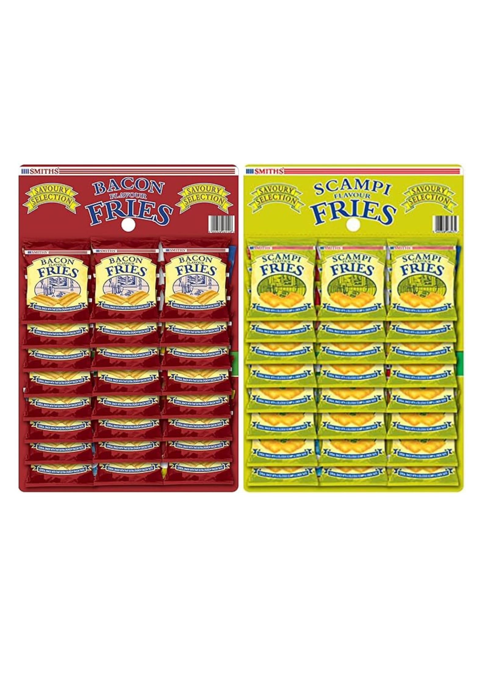 Smith Savoury Selection Bacon Fries and Scampi Fries Pub Card Bundle, 24 x 24g and 24 x 27g