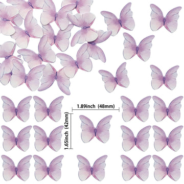 Ephlyn 48Pcs Edible Butterfly Cupcake Toppers Cute 3D Butterfly Cake Picks For Butterfly Theme Baby Shower Bridal Shower Boys Gi