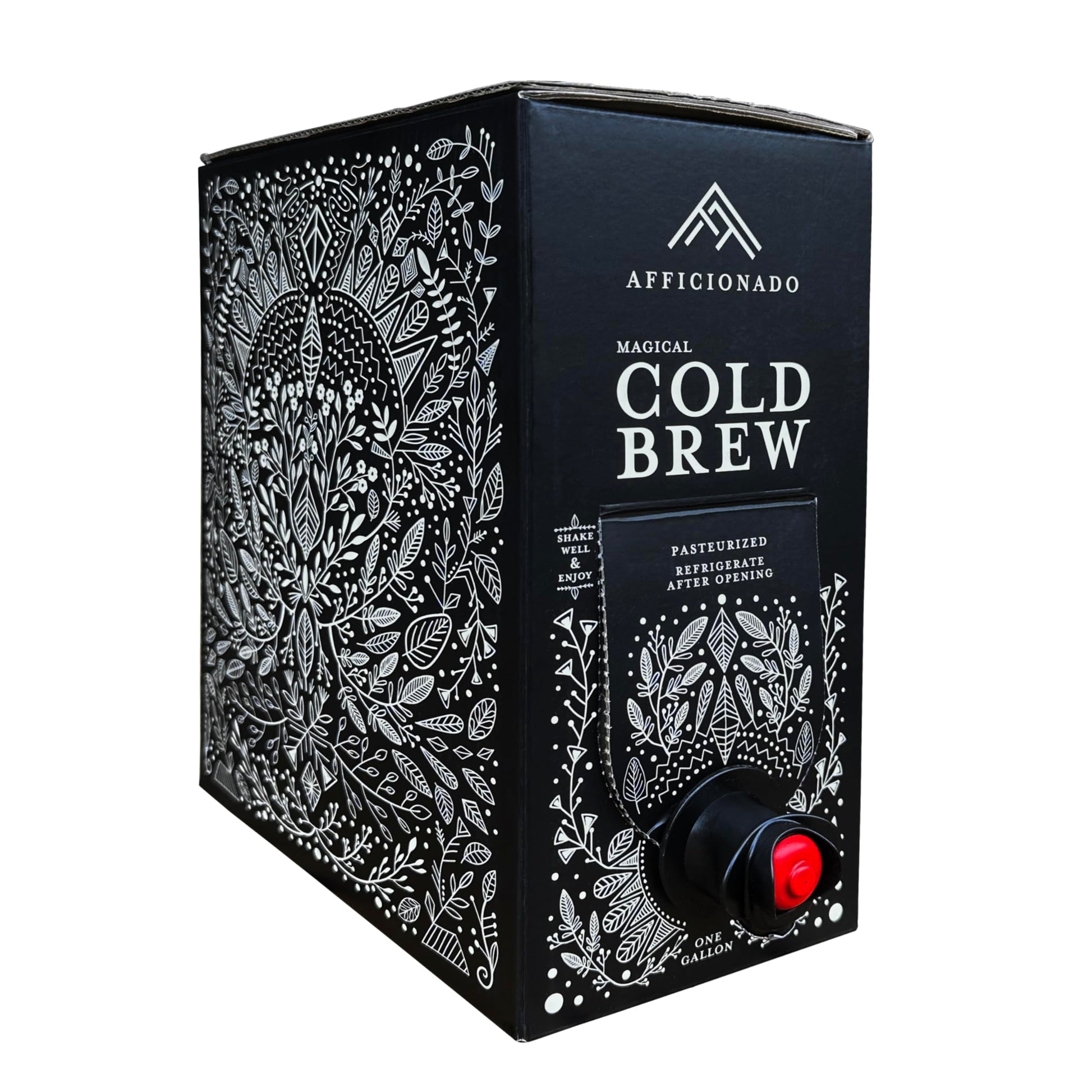 Afficionado Coffee Roasters | Magical Cold Brew | 1 Gallon | Bag In Box | Single Oriflavor Blend Peruvian Coffee | Medium Roast | Ready To Drink | Pasteurized & Shelf-Stable