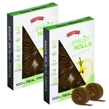 Essence 97 Fruit Roll Ups - Vegan Non-GMO Natural Apple Fruit Strips, 16 Count