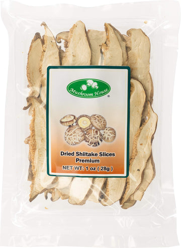 Mushroom House (MUSI1) Dried Shiitake Mushroom Slices, 1 OZ