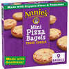 Annies Frozen Mini Pizza Bagels, Three Cheese, Snacks, 9 Ct, 6.65 oz