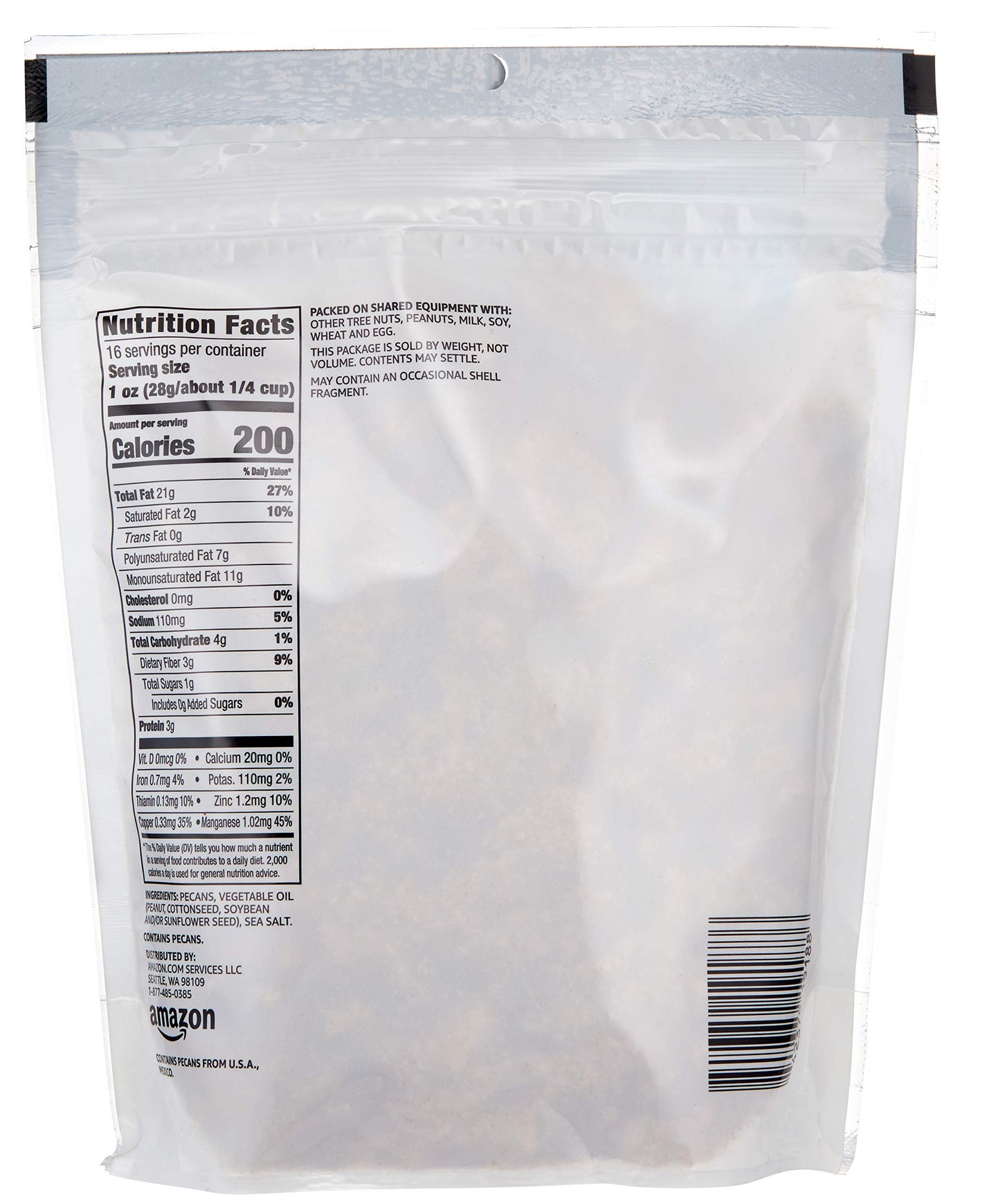 Happy Belly Roasted and Salted Pecan Halves, 16 Ounce, 1 Pound (Pack of 1)