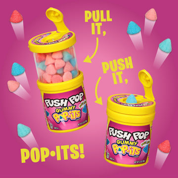 Push Pop Pop-Its Halloween Candy - 8 Ct Bulk Chewy Gummies In Assorted Fruity Flavors - Fun Gummy Candy For Halloween Candy Bowl