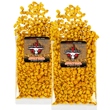 Buffalo Ranch Crunchy Corn Kernels | Soft Crunch Toasted Corn | Runnin Wild Foods | 1-Pound Total (Box Of 2 Bags, 8Oz Each), Kor