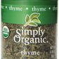 Simply Organic Whole Thyme Leaf, Certified Organic | 0.28 Oz | Thymus Vulgaris L.