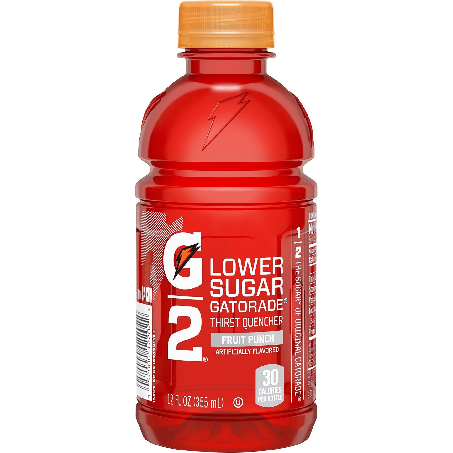 Gatorade G2 Fruit Punch Sports Drink, 12oz Bottles, 12 Pack - Electrolytes for Rehydration, Low-Calorie Hydration Solution