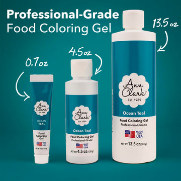 Ann Clark Ocean Teal Food Coloring Gel .70 oz. Professional Grade Aqua Blue Made in USA