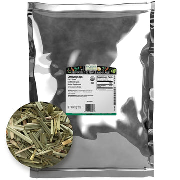 Frontier Co-Op Organic Lemongrass, 1Lb Bulk Bag, Cut & Sifted | 100% Pure & Natural Dried Lemon Grass | Perfect For Lemongrass Tea & Seasoning, Kosher