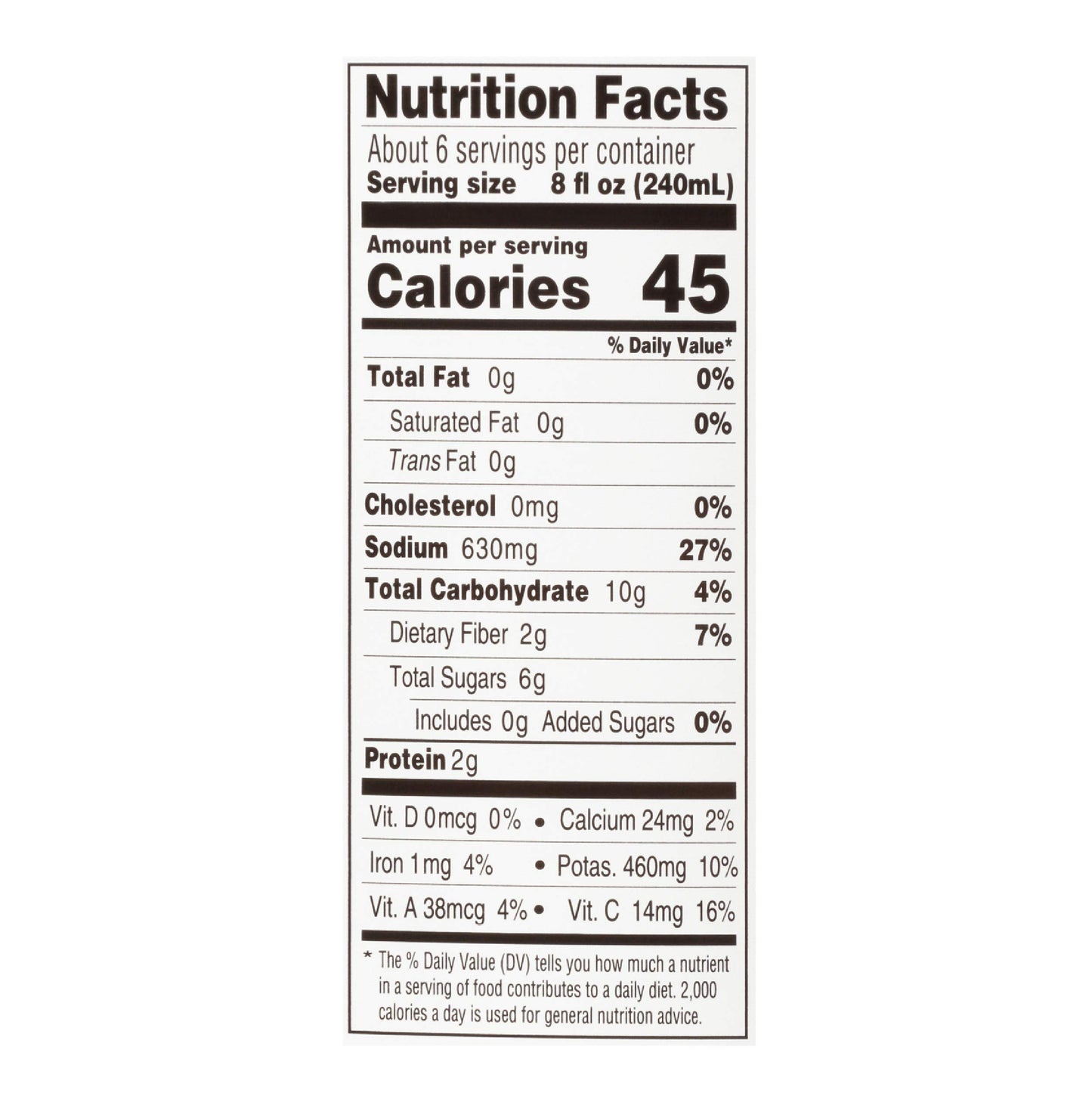 Sacramento Tomato Juice, No Added Sugar, 46 Fl Oz Cans, 2-Pack