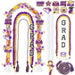 TKNOUS Graduation Ribbon Leis Kit, 10 Pcs Honor Cord, Purple Gold Candy Necklace, Class of 2025, Craft Supplies