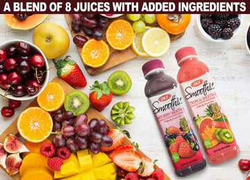 OKF Smoothie Multi Vitamin Drink, 16.9 Fl Oz, Variety Pack of 10, 7 Flavors