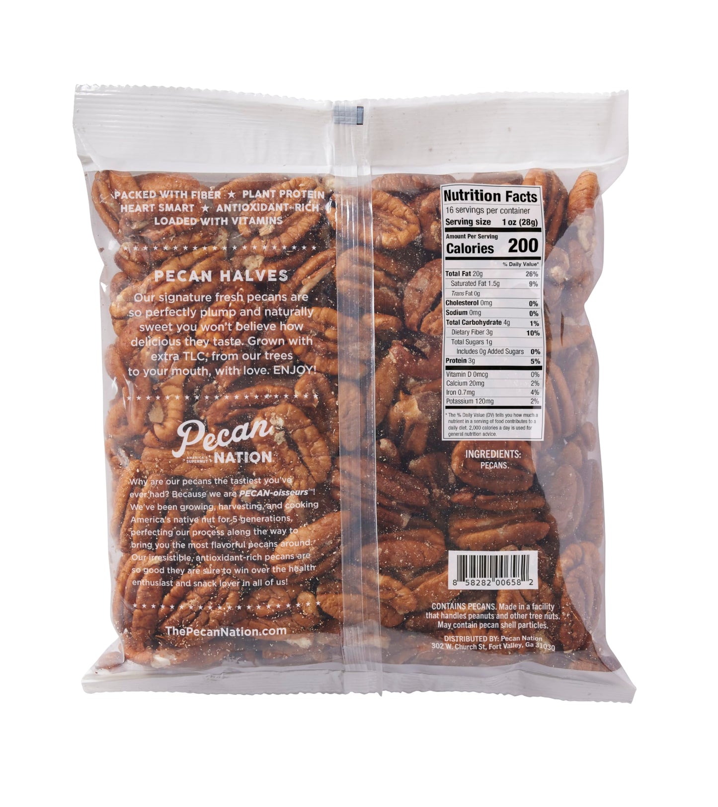 Pecan Nation All Natural Unsalted Pecan Halves 16 oz., No preservatives, Antioxidant-Rich, Low Carb, Healthy Nut Snack for Adult