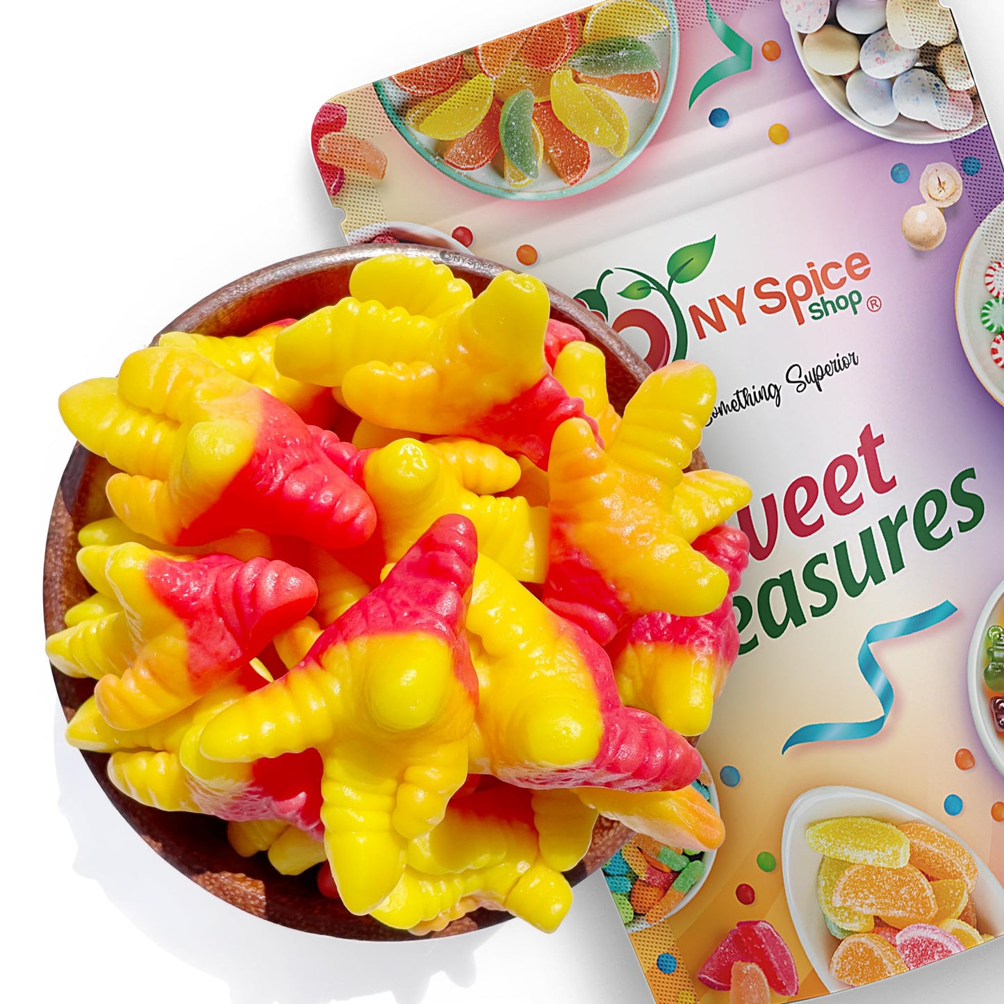 NY Spice Shop Gummy Chicken Feet Candy - 1 Pound Chicken Feet Candy for Party Decorations - Edible Creepy Gummy Candies for Birt