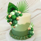 Balls Cake Toppers Palm Leaves Cake Decorations For Birthday Wedding Baby Shower Party Supplies (Green)