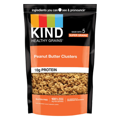 KIND Healthy Grains Granola, Peanut Butter Clusters, Healthy Snacks, Gluten Free, 100% Whole Grains, 10g Protein, 11oz, 1 Count