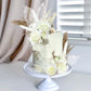 HAVAGDTM Natural Boho Cake Topper, Vintage Artificial Flowers & Dried Pampas Grass, White, Model HAVA-KFT