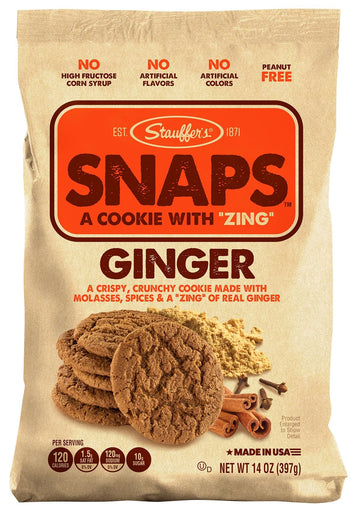 Stauffers Ginger Snaps Cookies - 14Oz Bag - Ginger Flavored Cookies With No High Fructose Corn Syrup, Artificial Flavors Or Colors