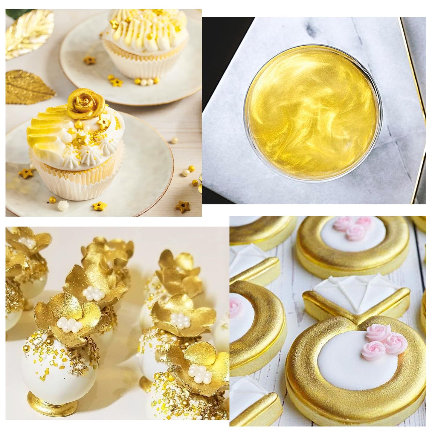 YumCraft Edible Glitter Spray - 20g Food Grade Shimmer Dust for Cake Decorating, Cocktails, Drinks - Gold