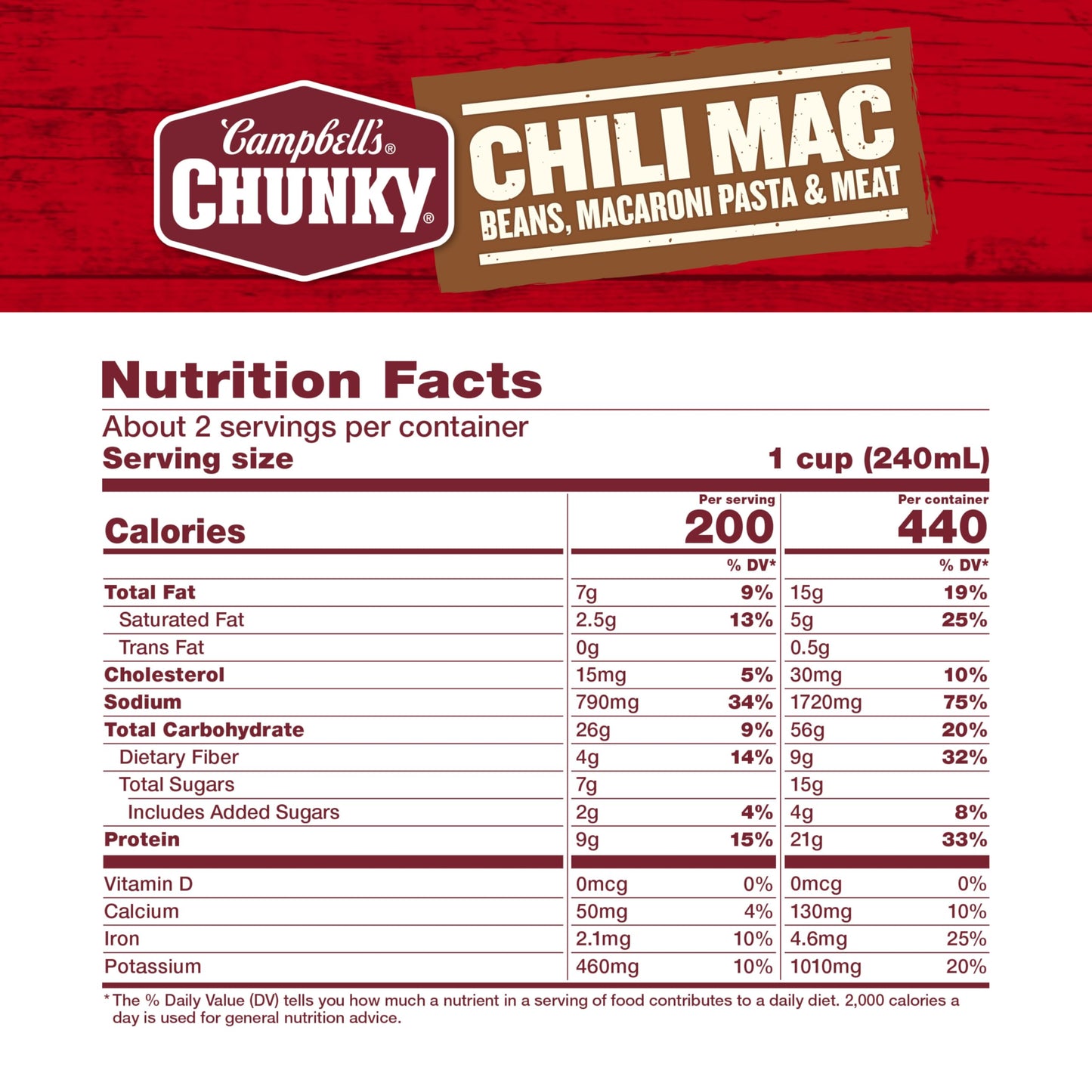 Campbell's Chunky Soup, Chili Mac, 18.8 Ounce Can (Case Of 12)