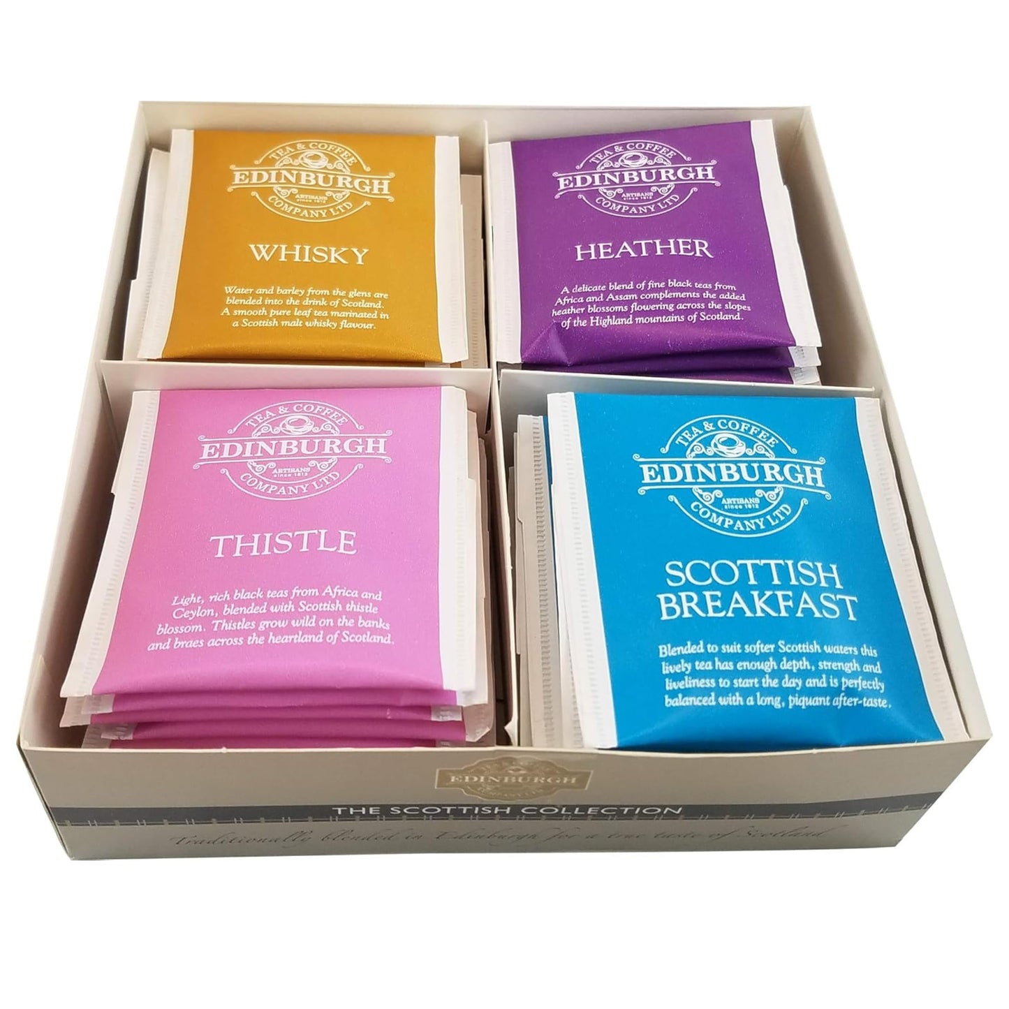 Edinburgh Tea & Coffee Company, The Scottish Collection 4-Flavor Variety Pack, 40-Count Tea Sachets
