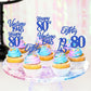Zhuoweism 30Pcs Happy 80Th Birthday Cupcake Toppers Cheers To 80 Vintage 1945 Eighty Cupcake Picks Blue