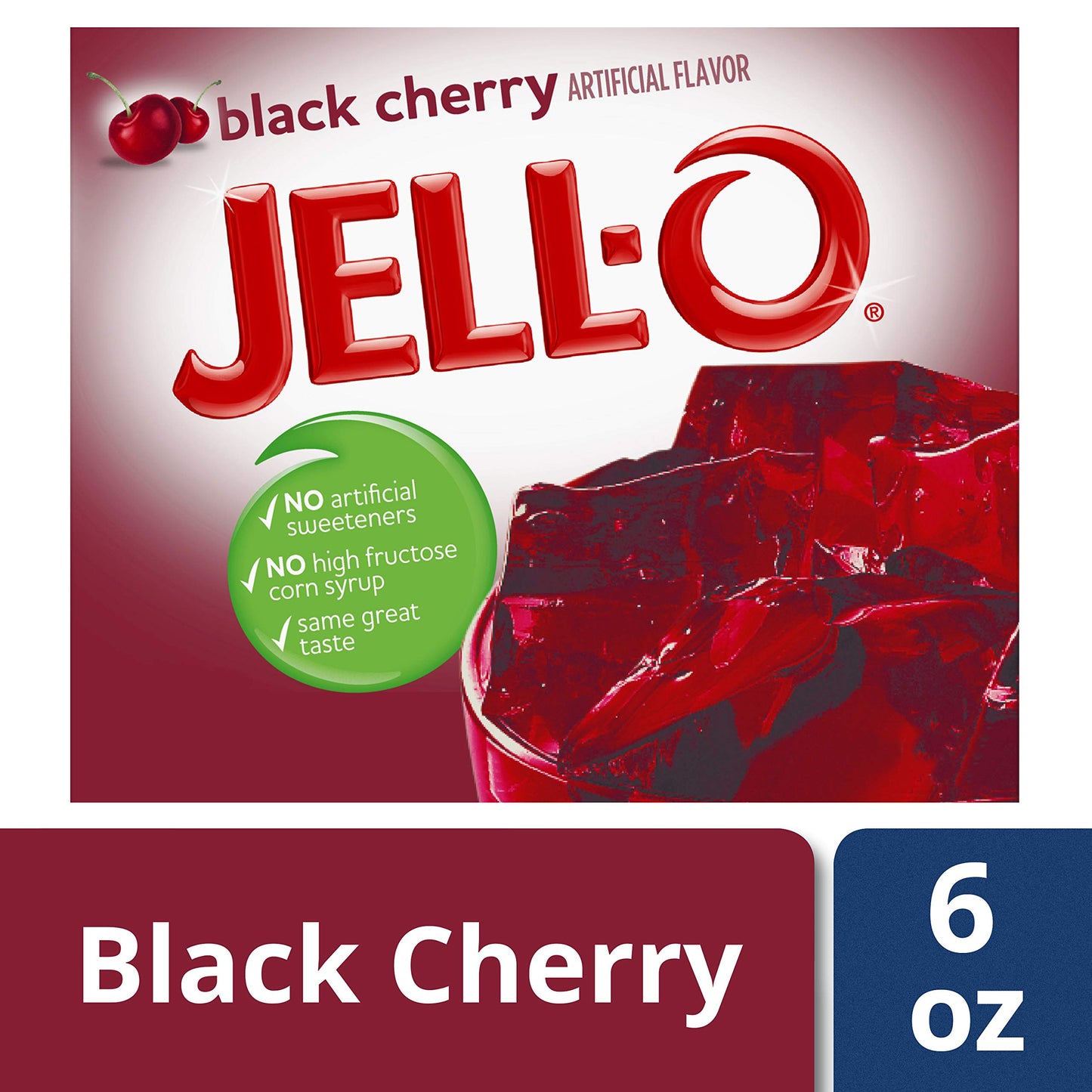 Jell-O Black Cherry Gelatin Mix (6 oz Boxes, Pack of 6)