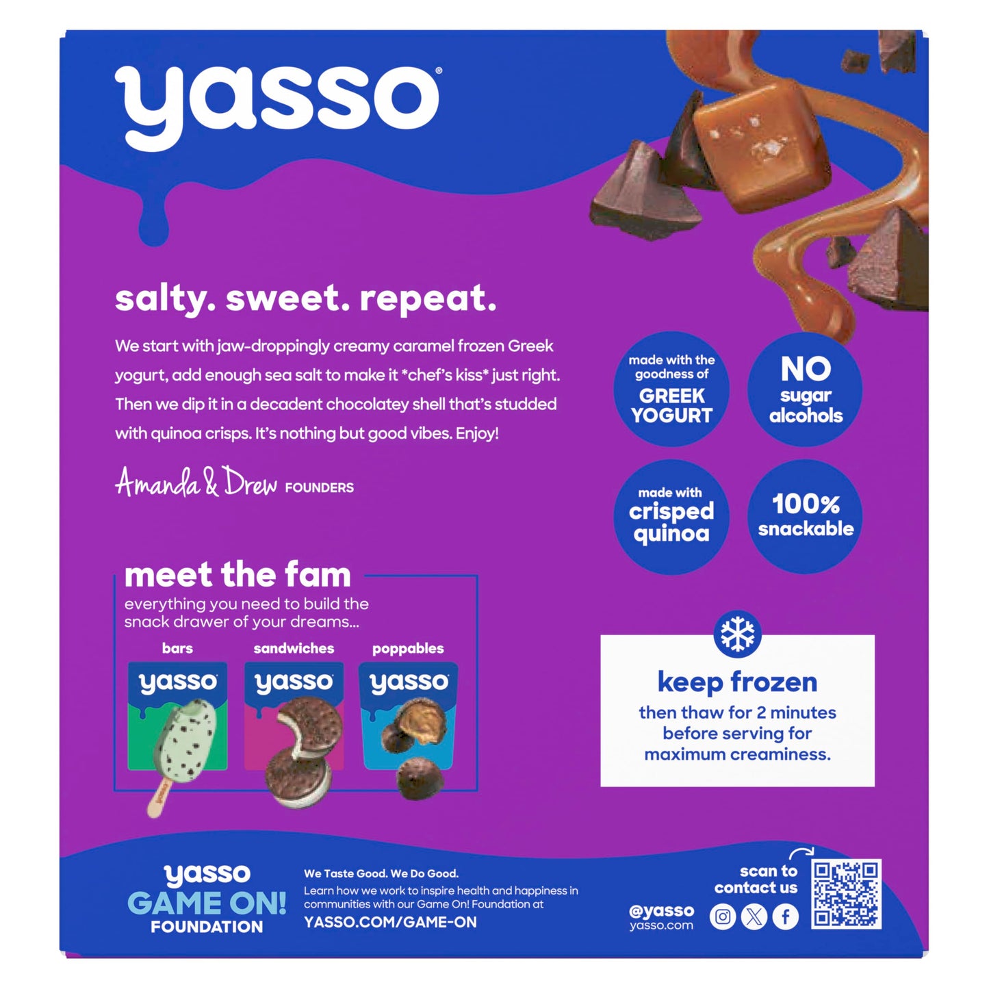 Yasso Frozen Greek Yogurt Bars Sea Salt Caramel Chocolate Crunch Bars 4 Count for a ridiculously creamy frozen snack made with t