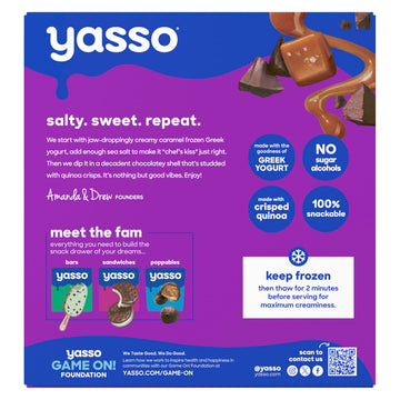 Yasso Frozen Greek Yogurt Bars Sea Salt Caramel Chocolate Crunch Bars 4 Count for a ridiculously creamy frozen snack made with t