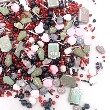 Halloween Sprinkles I 3.5 Oz I Red And Black Sprinkles I Skull Bloody Sprinkles I Cake Cupcake Toppers Cookie Dessert Sprinkles