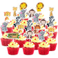 96 Pieces Safari Cupcake Toppers Jungle Animal Cupcake Picks Tiger Zebra Monkey Leopard Elephant Giraffe Lion Toothpicks Zoo The