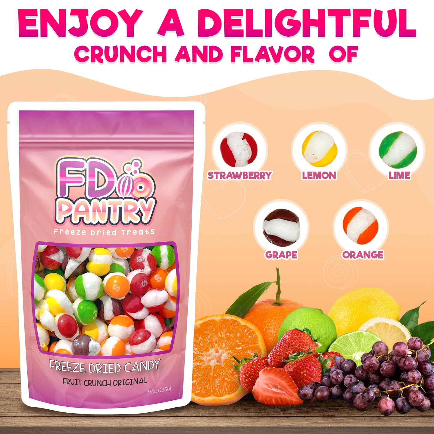Freeze Dried Fruit Crunch Candy (Original, 2 Count 4Oz)