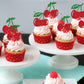 YCTHUNFISH 24 Pack Cherry Cupcake Toppers, Red Glitter Paper Picks for Baby Shower, Bridal Shower, Birthday Party Decorations