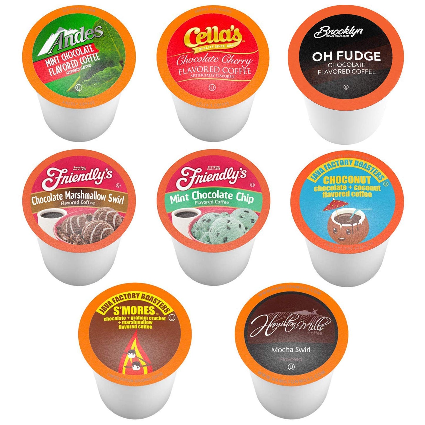Two Rivers Coffee Chocolate Lovers Pods, Single Serve Cups, 40 Count, Compatible with K Cup malt-inspired