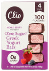 CLIO Zero Sugar Mixed Berry Yogurt Bars 4 Count, 5.93 OZ