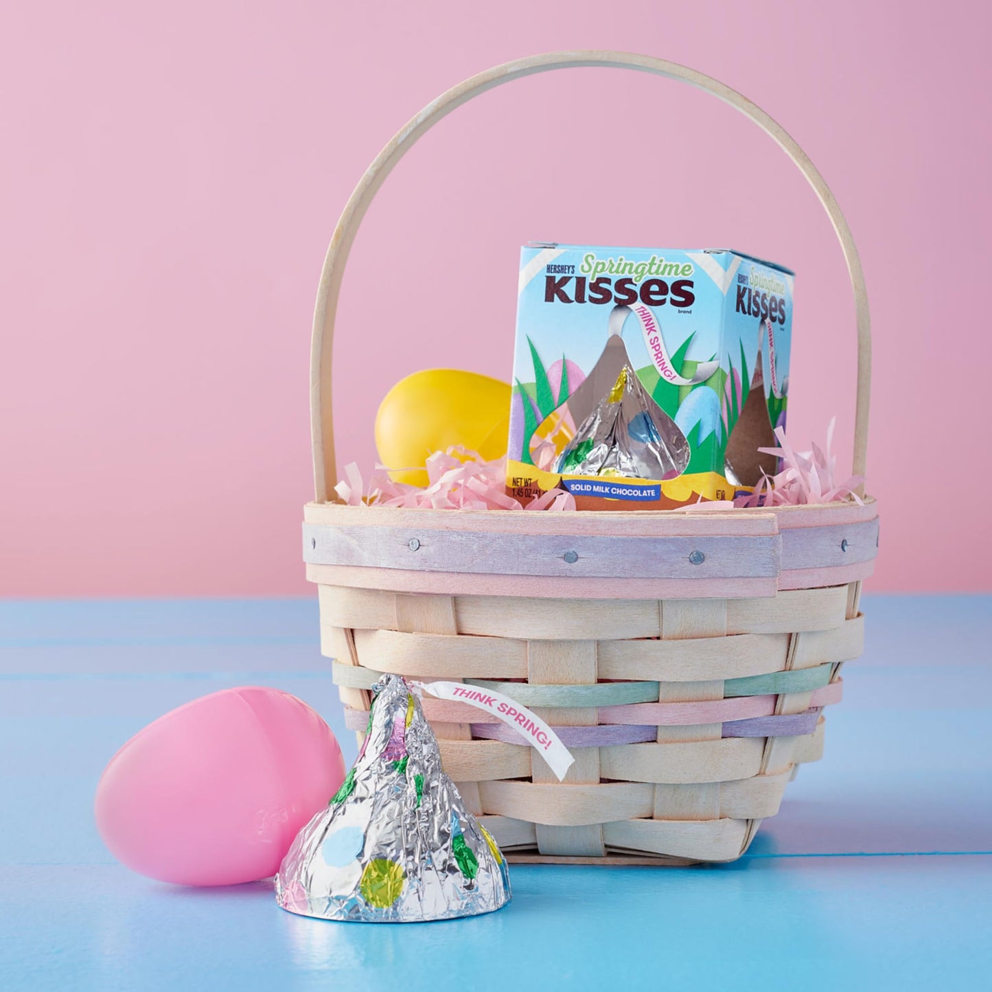 HERSHEYS KISSES Solid Milk Chocolate Gift Box, 1.45 oz, Pastel Easter Candy