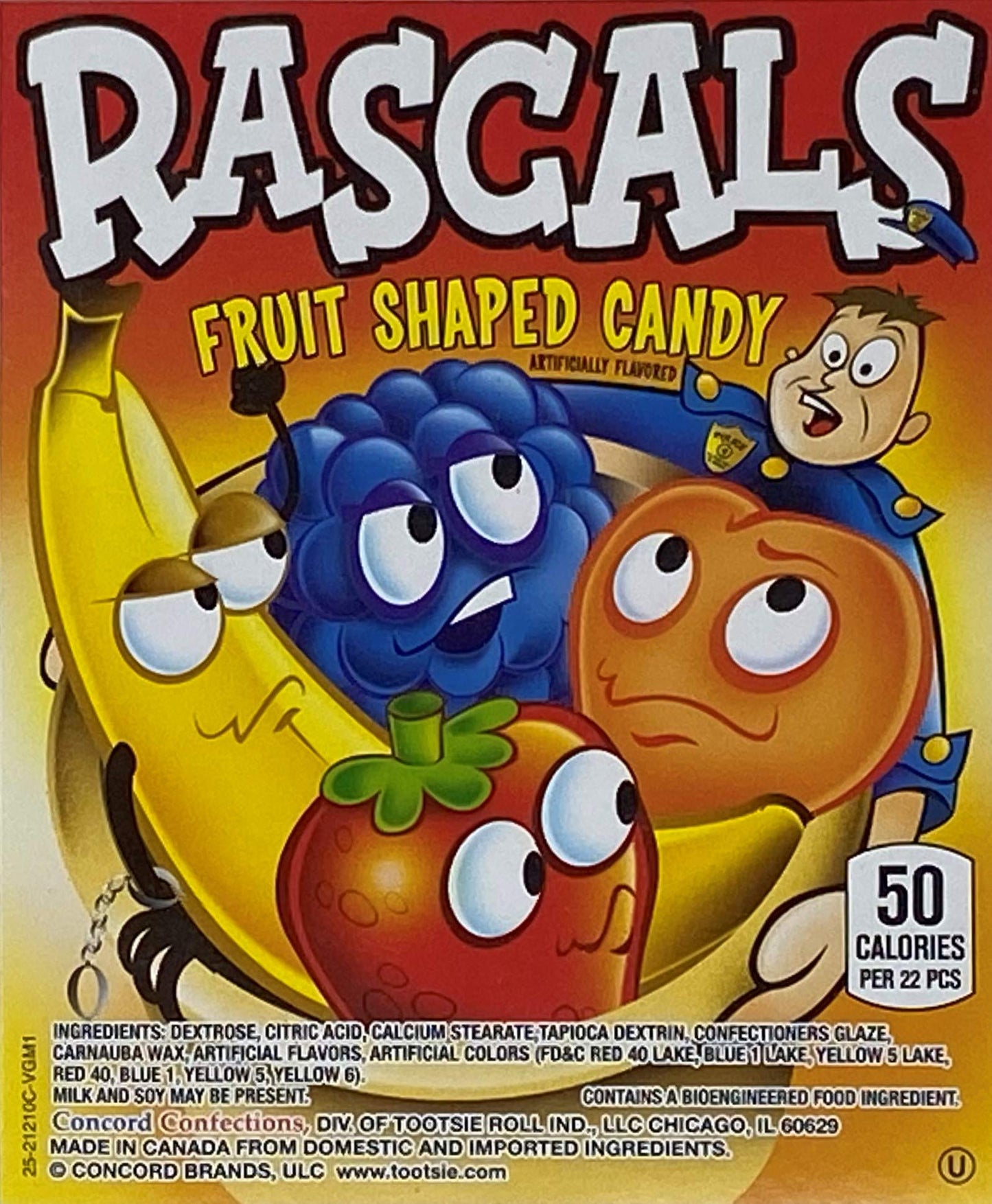 Candy Retailer Rascals Hard Fruit Shaped Candy 1 Lb