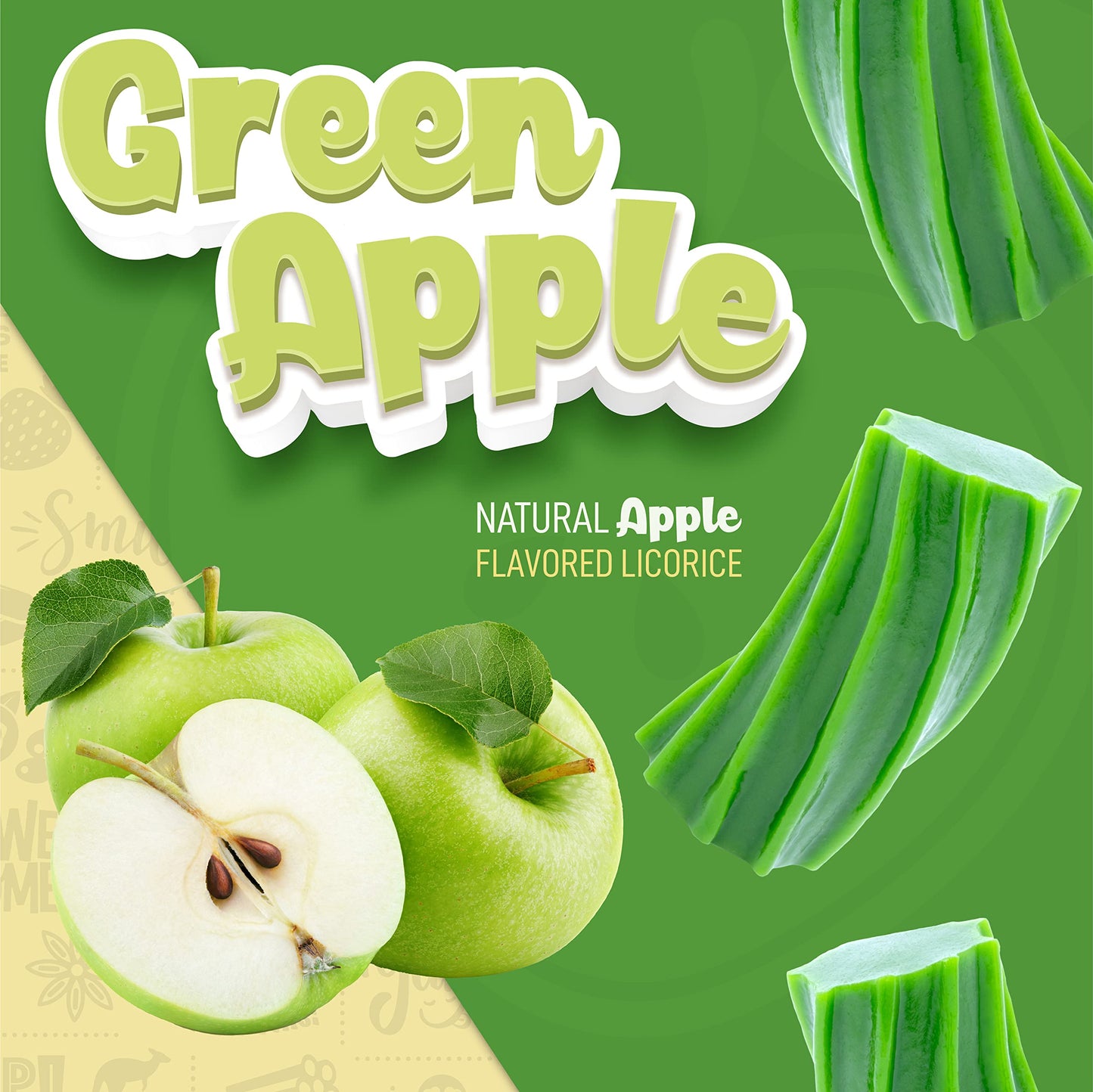 Wiley Wallaby Licorice 24 Ounce Classic Gourmet Soft & Chewy Australian Green Apple Licorice Candy Twists, 2 Pack