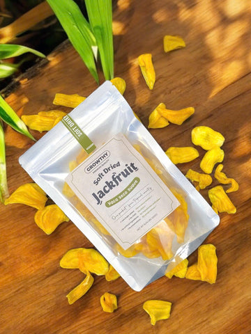 GROWTHY Soft Dried Jackfruit Chips – Healthy Snack, Gluten-Free, Vegan, 200g Resealable Bag